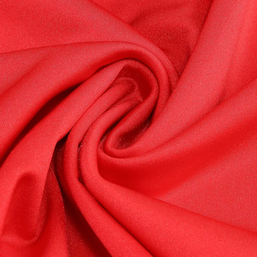 3D Flower Long Sleeved Red Dress