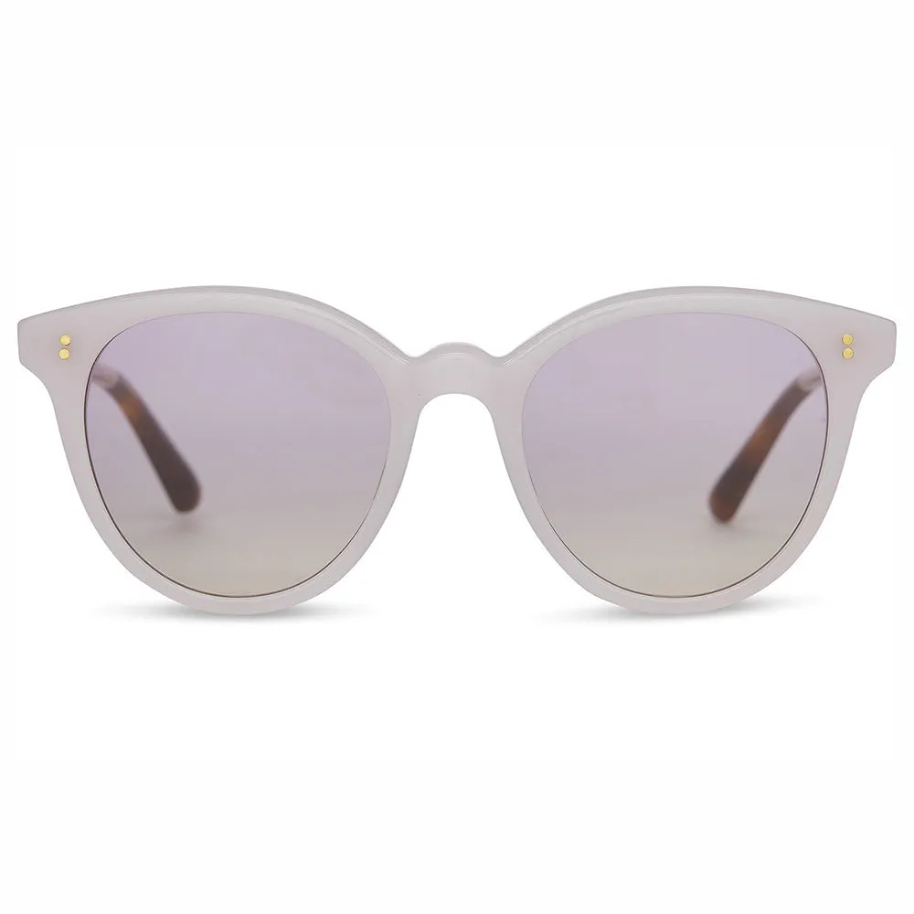 Aaryn Womens Milky Lilac Frame Purple Peach Gradient Lens Round Sunglasses - 10013989