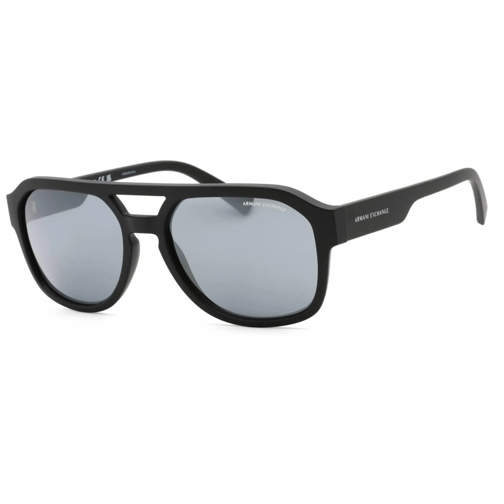 Armani Exchange Unisex Sunglasses - Matte Black Aviator Plastic Frame | AX4074S 80786G