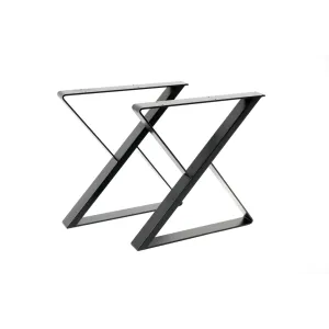 bingltd - 28" Tall Metal X Frame Table Base - Set of 2 (MT-1002-IR)