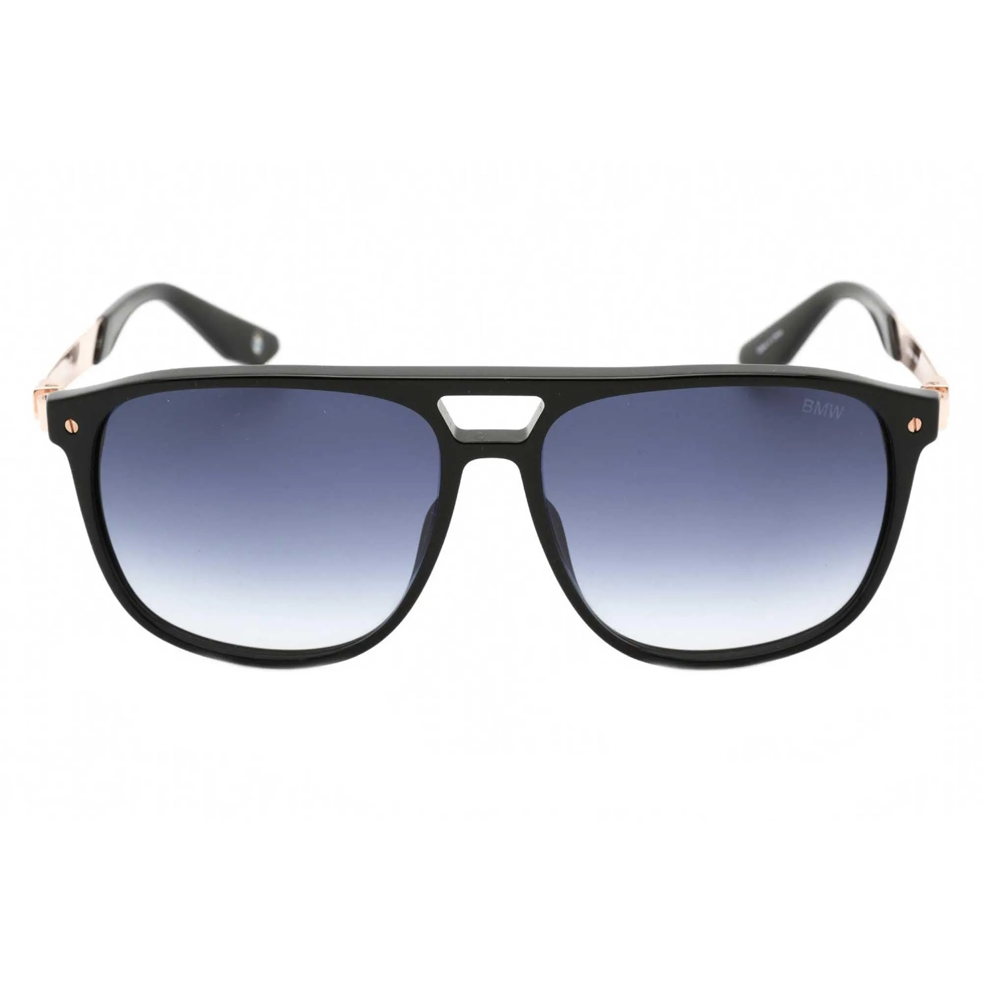 BMW Men's Sunglasses - Gradient Blue Lens Shiny Black Cat Eye Frame | BW0001 01W
