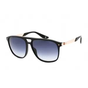 BMW Men's Sunglasses - Gradient Blue Lens Shiny Black Cat Eye Frame | BW0001 01W