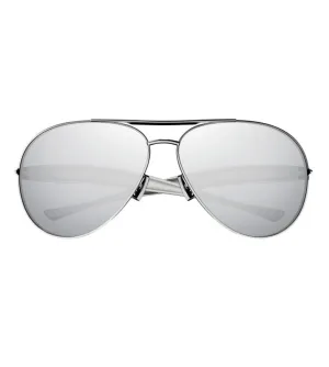 Bottega Veneta Unisex Silver Mirror Aviator Sunglasses