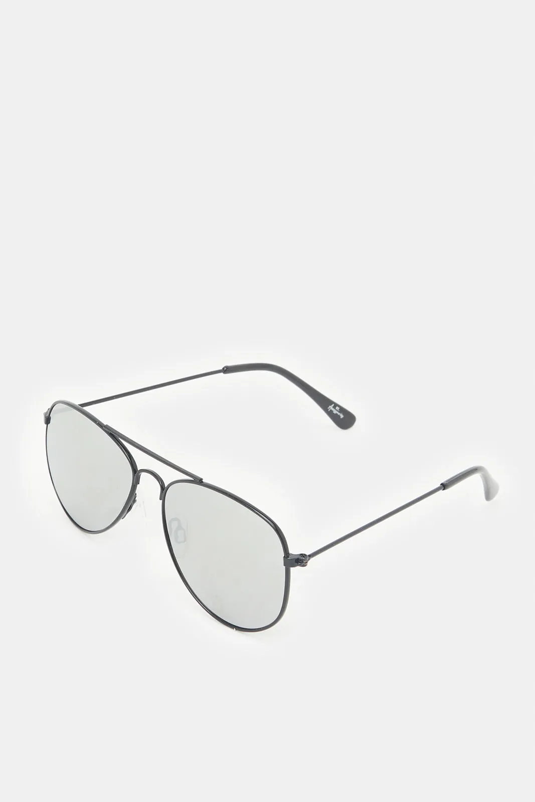 Boys Black Aviator Sunglasses With Printed Case