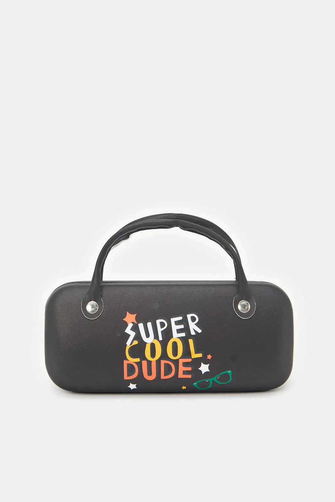 Boys Black Aviator Sunglasses With Printed Case