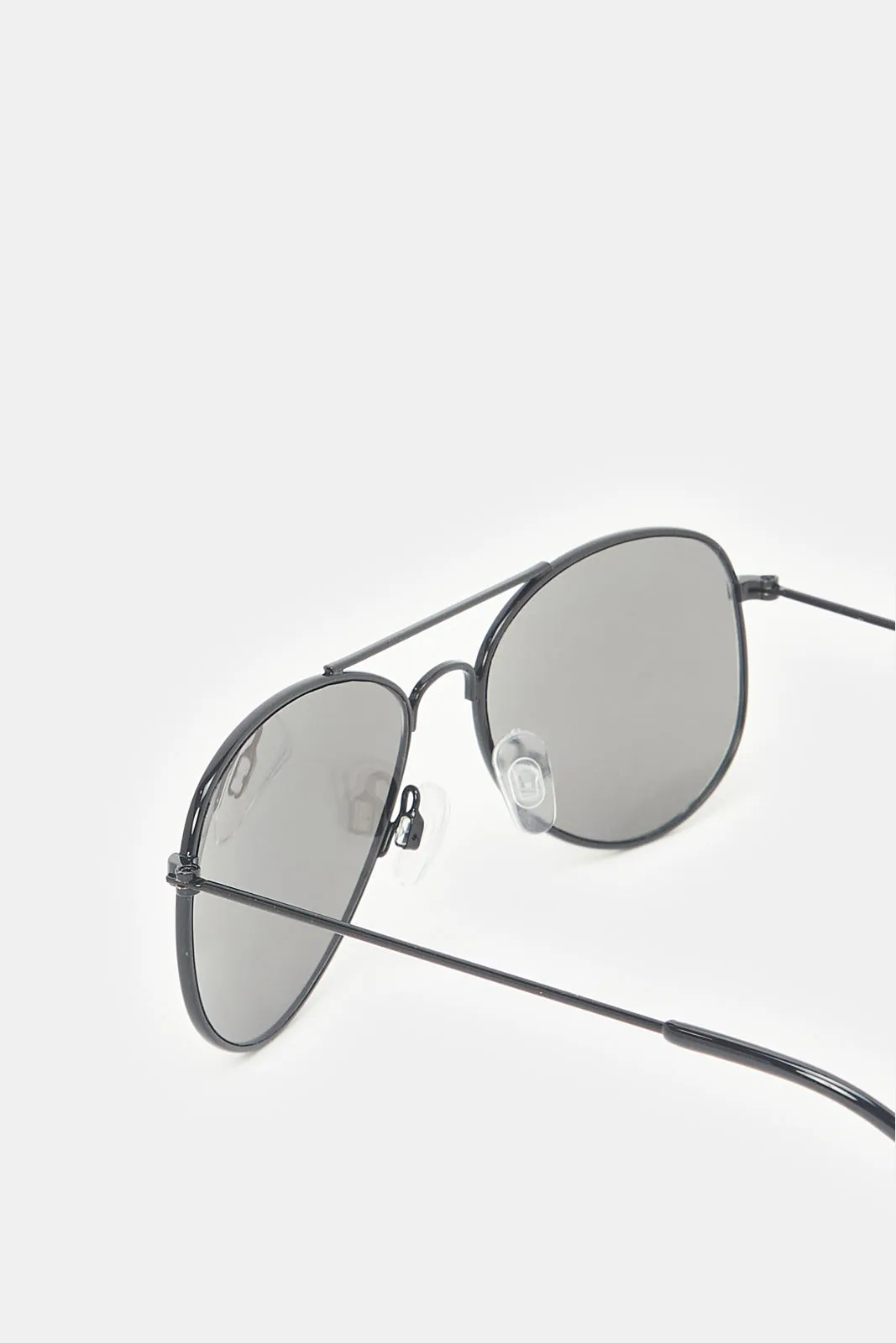 Boys Black Aviator Sunglasses With Printed Case