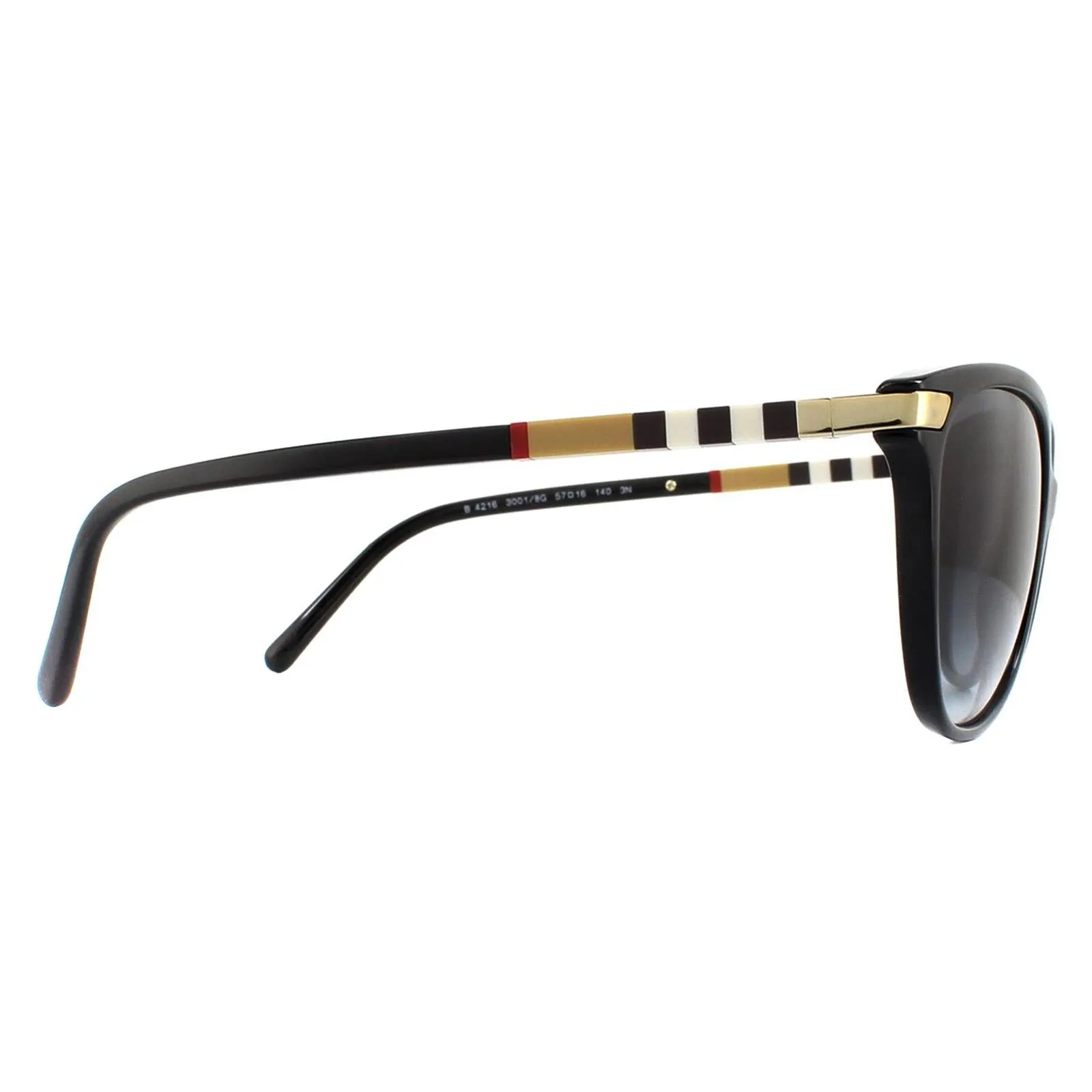 Burberry Sunglasses BE4216 30018G Black With Gold Detailing Grey Gradient