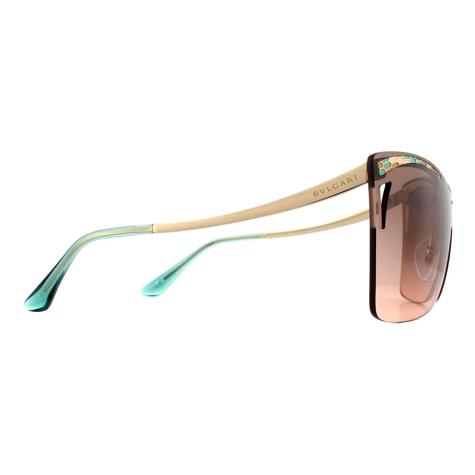 Bvlgari Sunglasses BV6138 201413 Rose Gold Pink Gradient Dark Brown