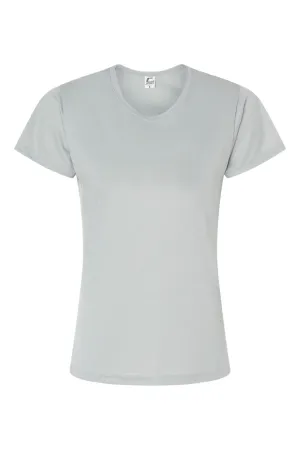 C2 Sport Womens Performance Moisture Wicking Short Sleeve Crewneck T-Shirt - Silver Grey - Closeout