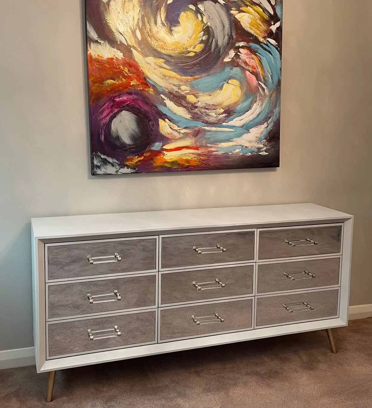 Carnaby White Mirrored Sideboard