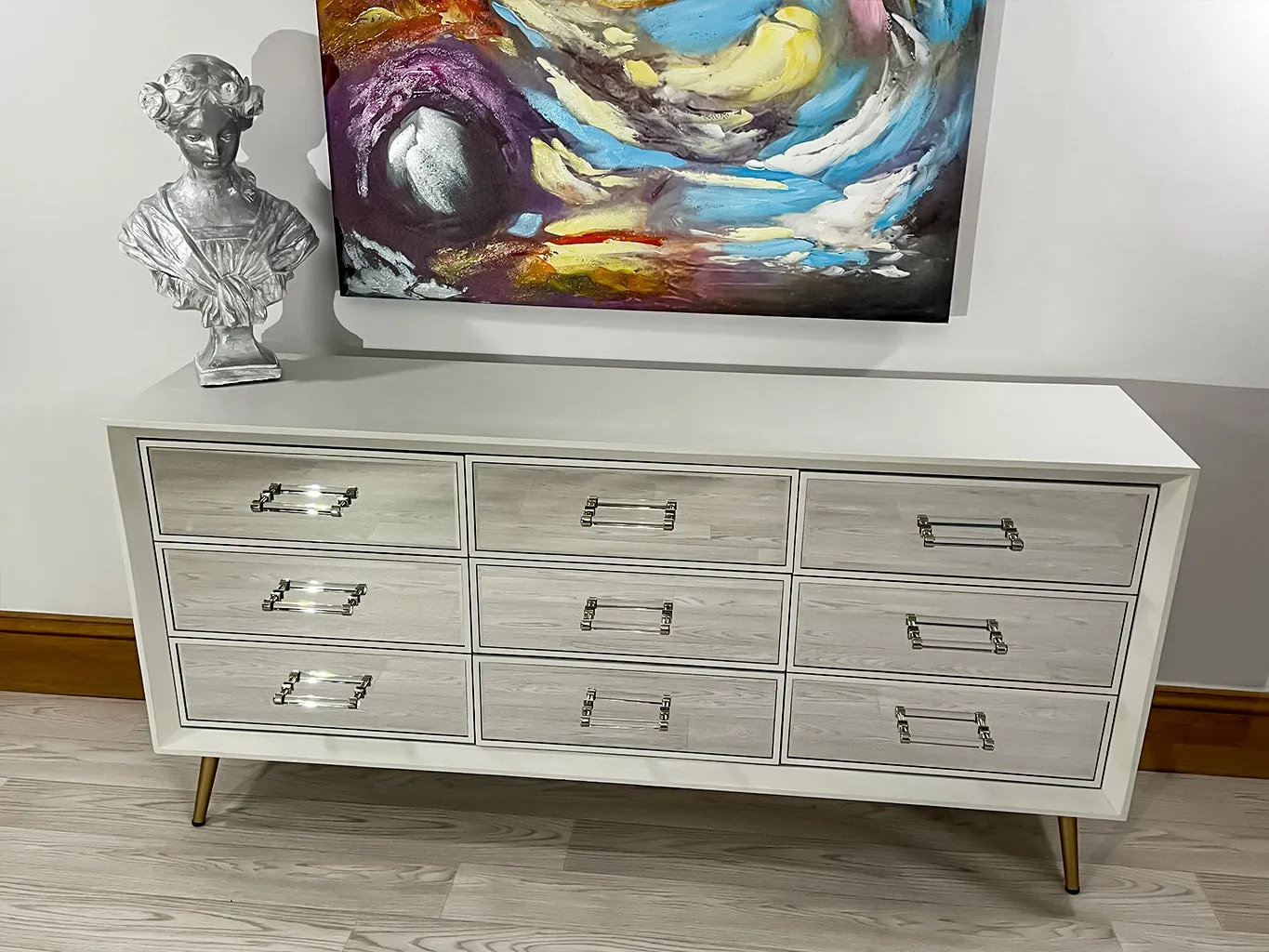 Carnaby White Mirrored Sideboard