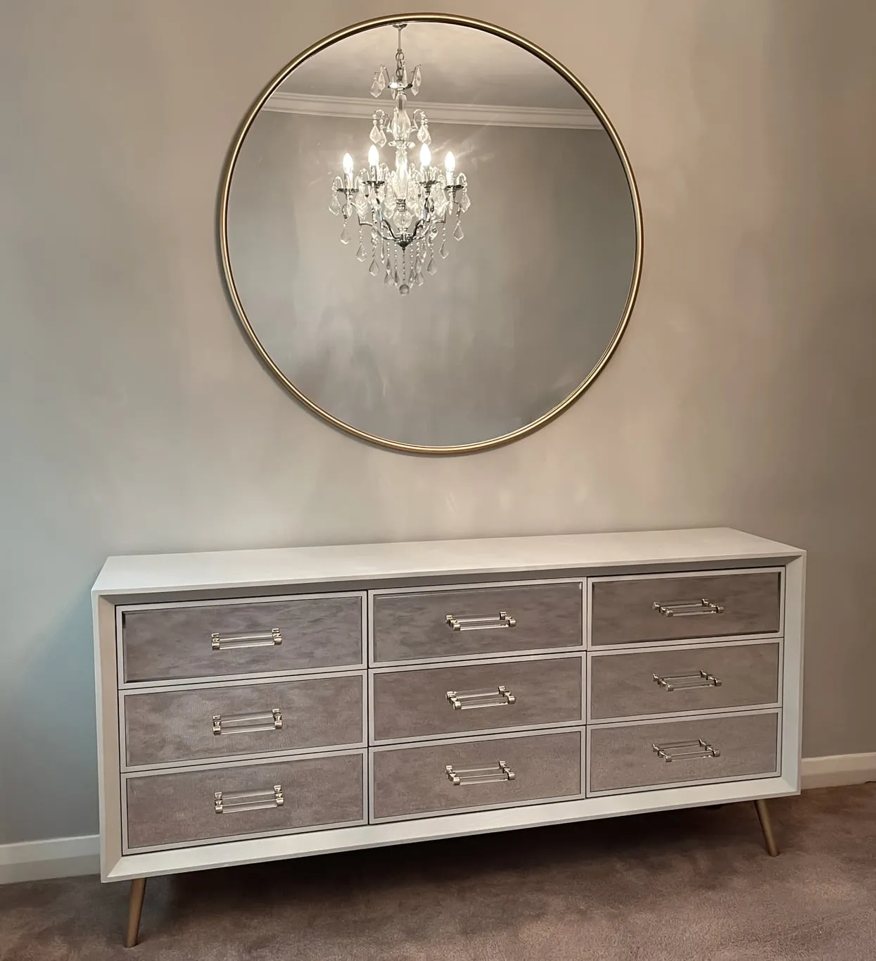 Carnaby White Mirrored Sideboard