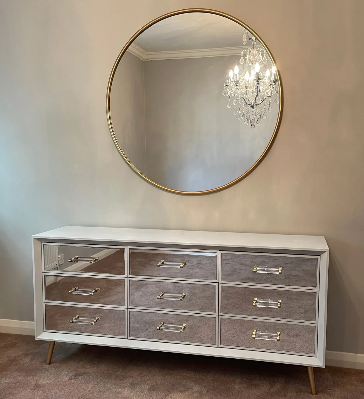 Carnaby White Mirrored Sideboard