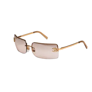 Chanel 4092B Coco 90s Half Frame Swarovski Rhinestone Cream