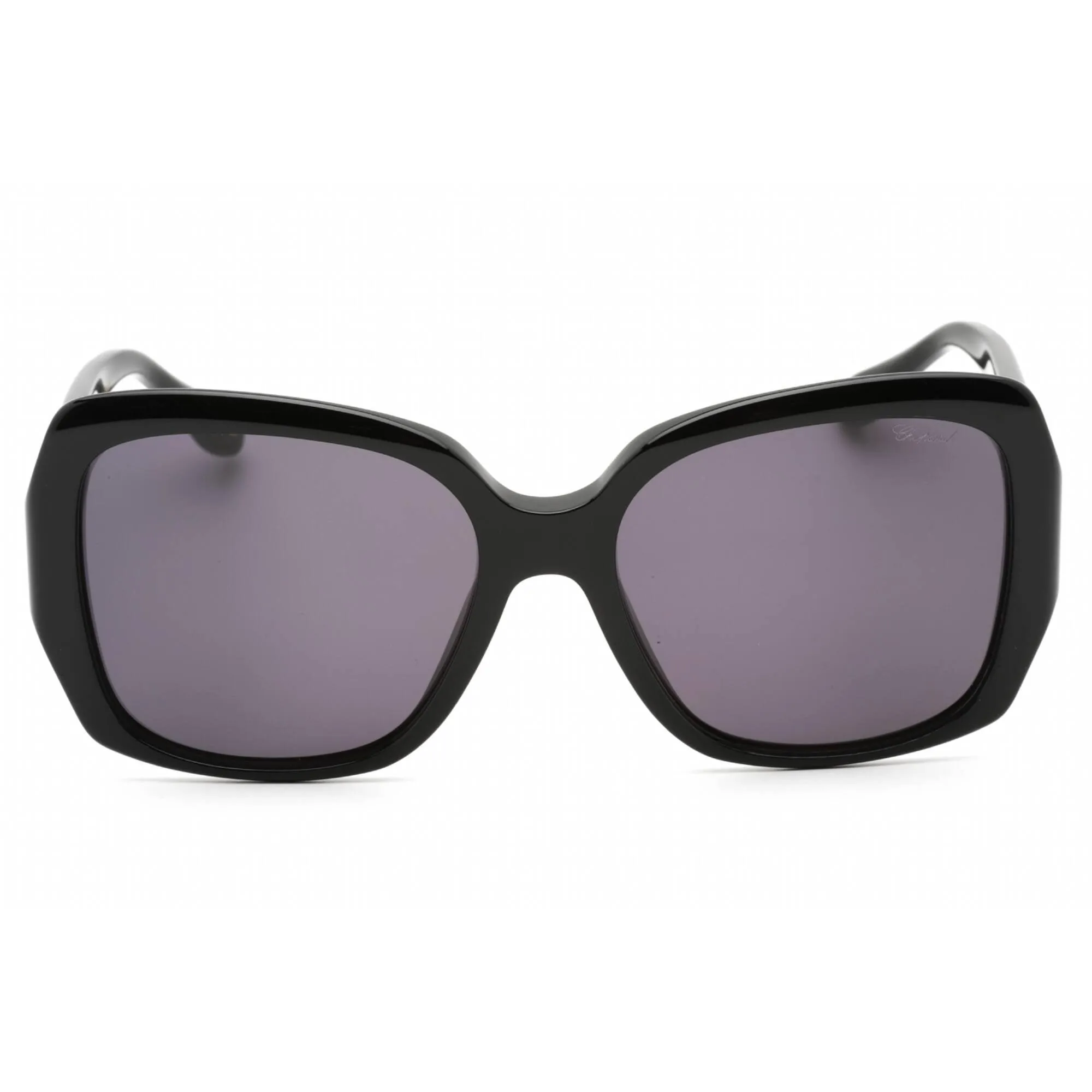 Chopard Men's Sunglasses - Shiny Black Rectangular Frame Grey Lens | SCH288S 700Y