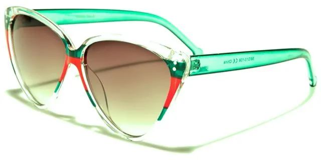 Designer Luxury Retro colour Block Women's Cat Eye Sunglasses