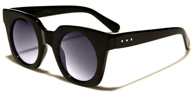 designer Round Mirror Cat Eye Sunglasses for Ladies