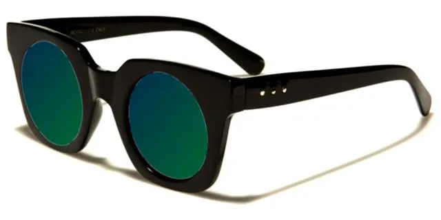 designer Round Mirror Cat Eye Sunglasses for Ladies