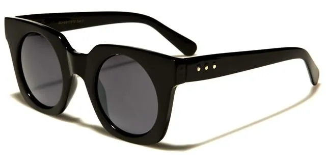 designer Round Mirror Cat Eye Sunglasses for Ladies