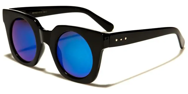 designer Round Mirror Cat Eye Sunglasses for Ladies