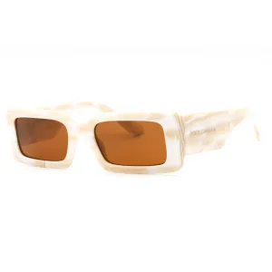Dolce & Gabbana DG4416 Sunglasses Sand Brown White Marble/Dark Brown