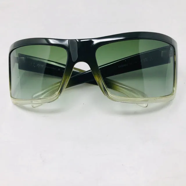 Exte Olive Green Plastic Shield Ombre Sunglasses 2400-632-3820