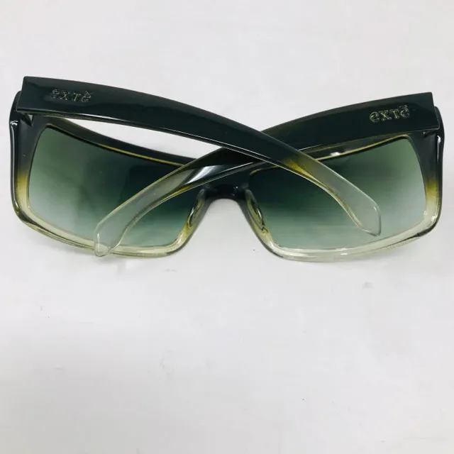 Exte Olive Green Plastic Shield Ombre Sunglasses 2400-632-3820