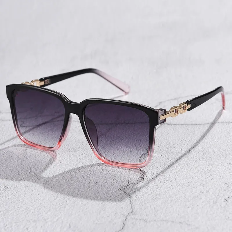 Fashion Womens Sunglasses Square Style Sun Glasses Accessories Gradient Lens Anti-UV400 Luxury Brand Oculus Eyeglasses Female