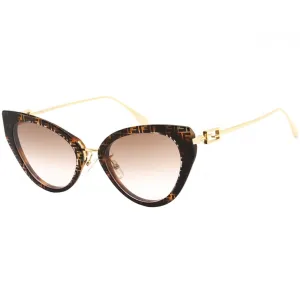 Fendi Women's Sunglasses - Gradient Lens Pattern Dark Brown Frame | FE40014U 55F