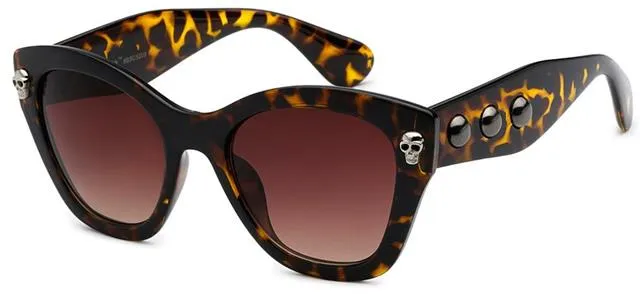 Gothic Skull Logo Cat Eye Emo classic Sunglasses for Women