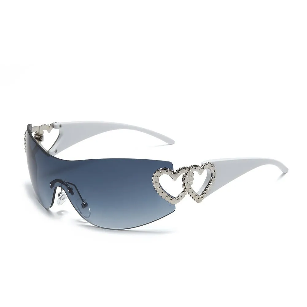 Gradient Heart Retro Sunglasses