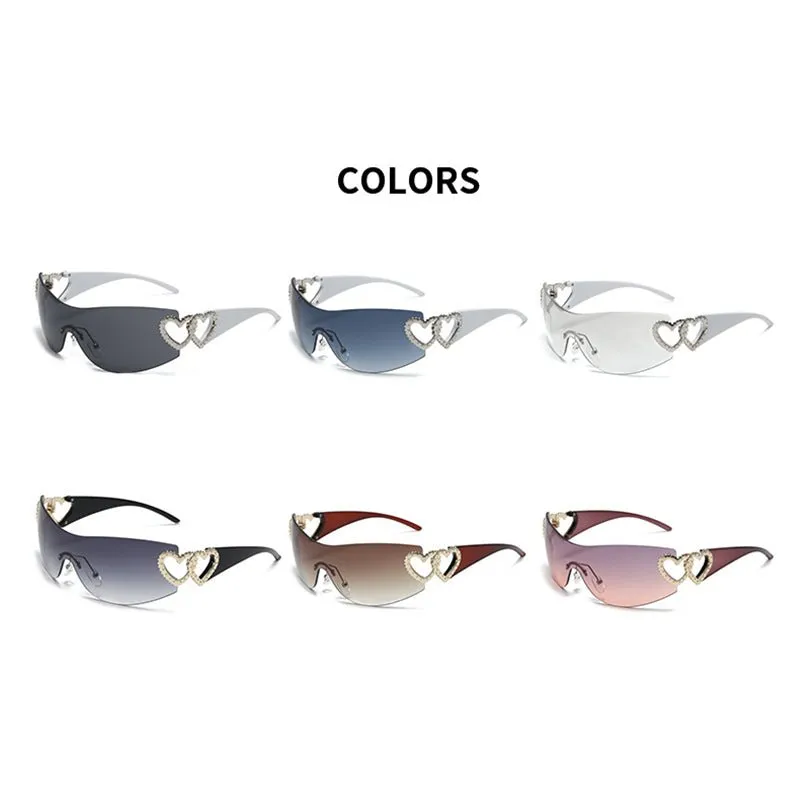 Gradient Heart Retro Sunglasses