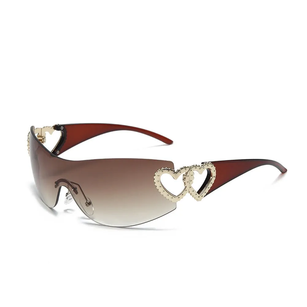 Gradient Heart Retro Sunglasses