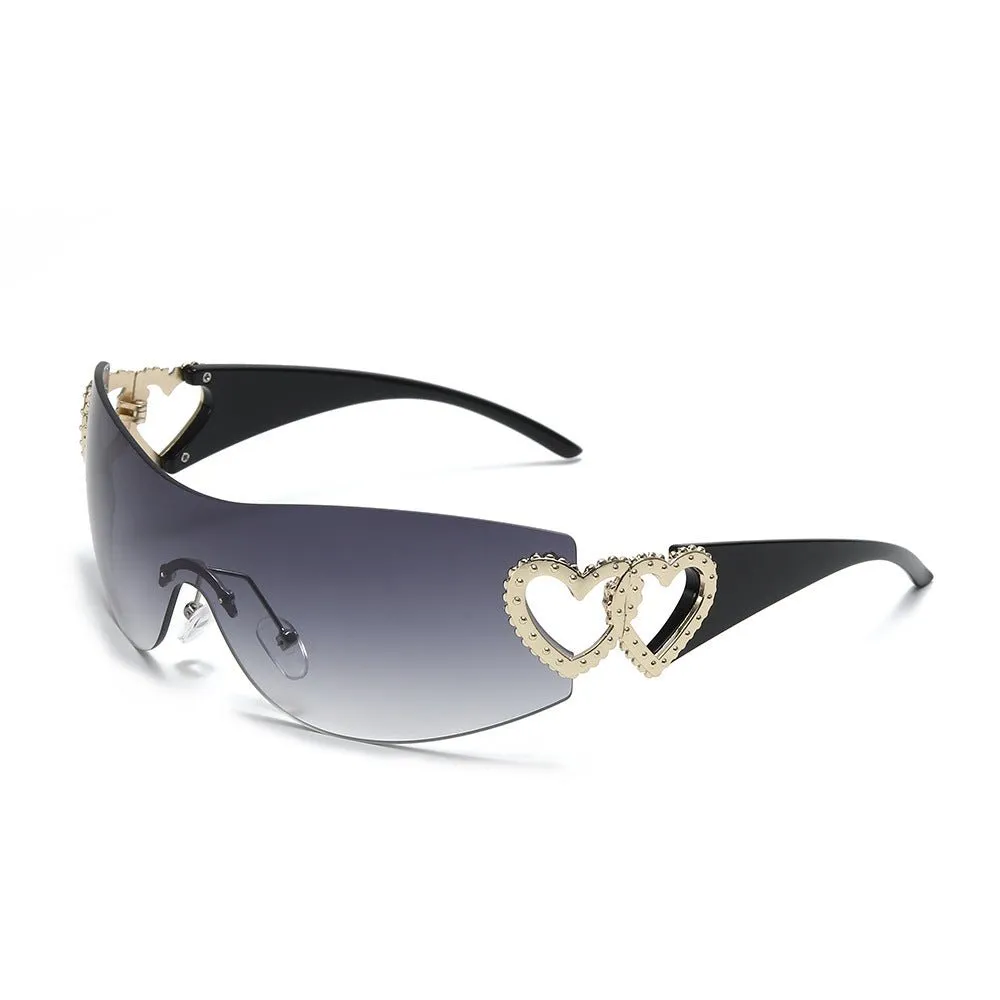 Gradient Heart Retro Sunglasses