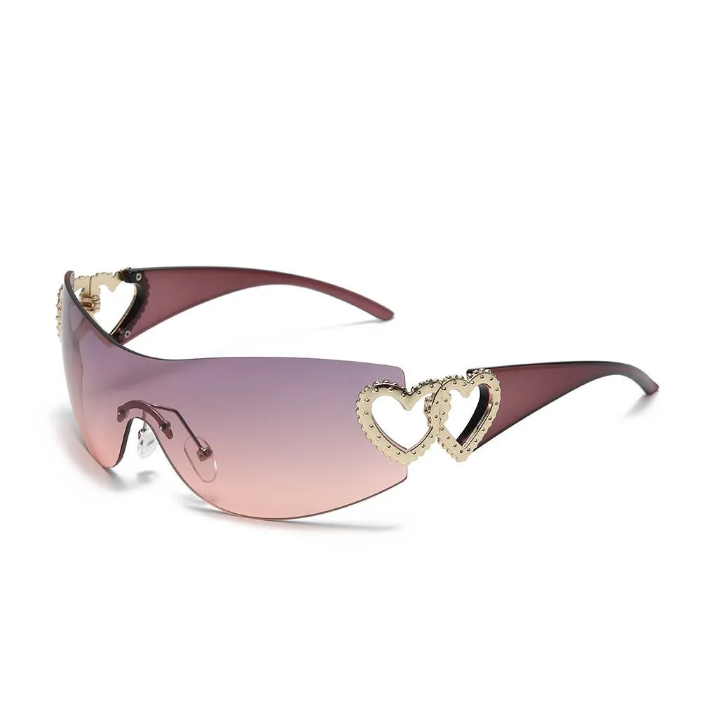 Gradient Heart Retro Sunglasses