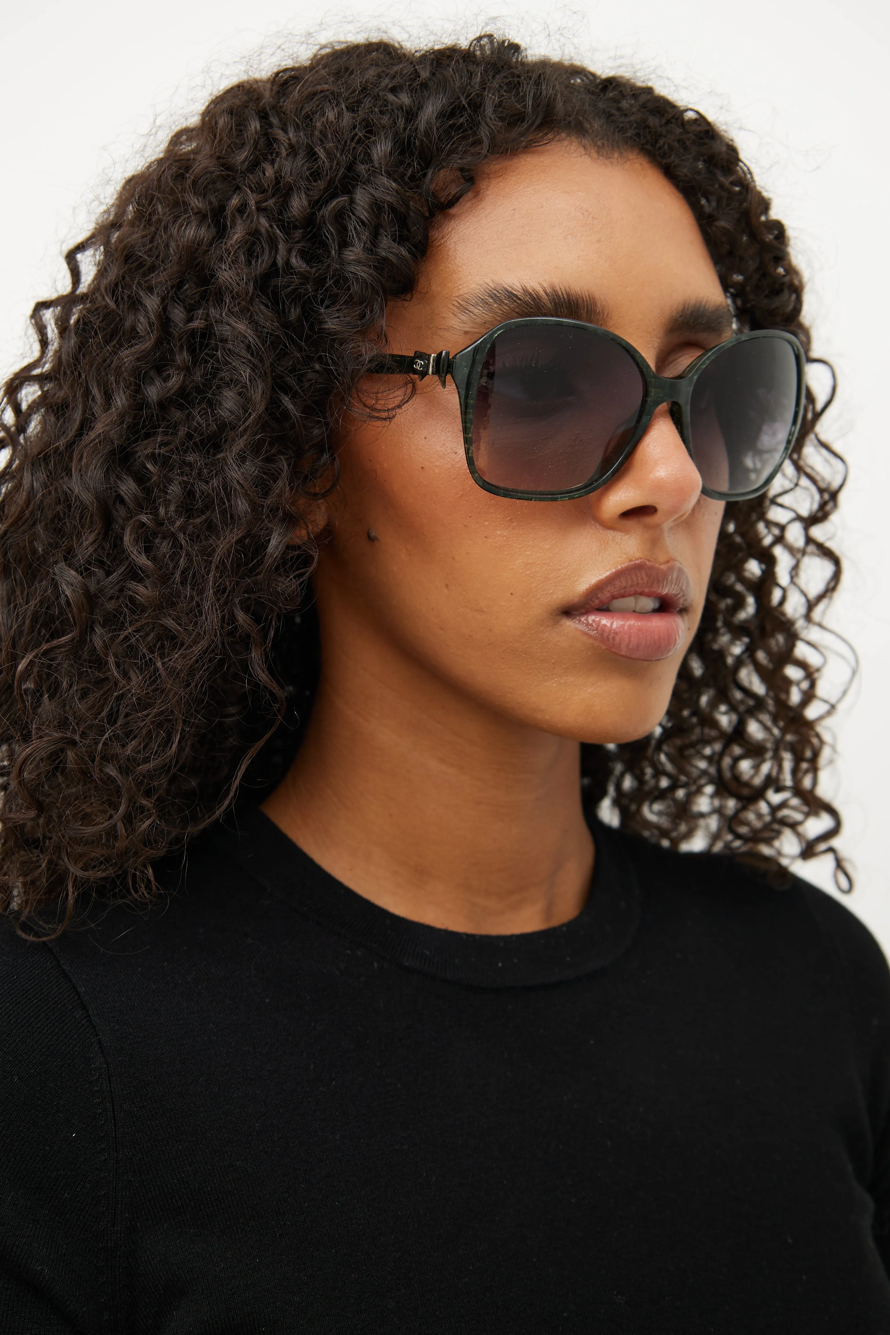 Green CC Bow Sunglasses