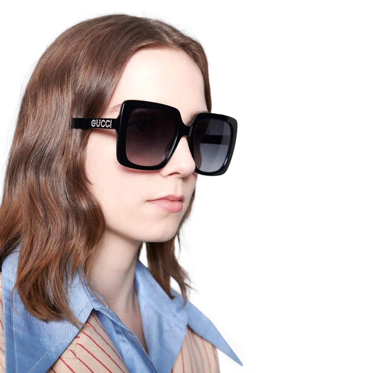 Gucci Black Square Sunglasses with Gray Gradient lenses (GG0418S 001 54)