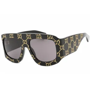 Gucci Men's Sunglasses - Black Shield Full Rim Plastic Frame Grey Lens | GG0983S 004
