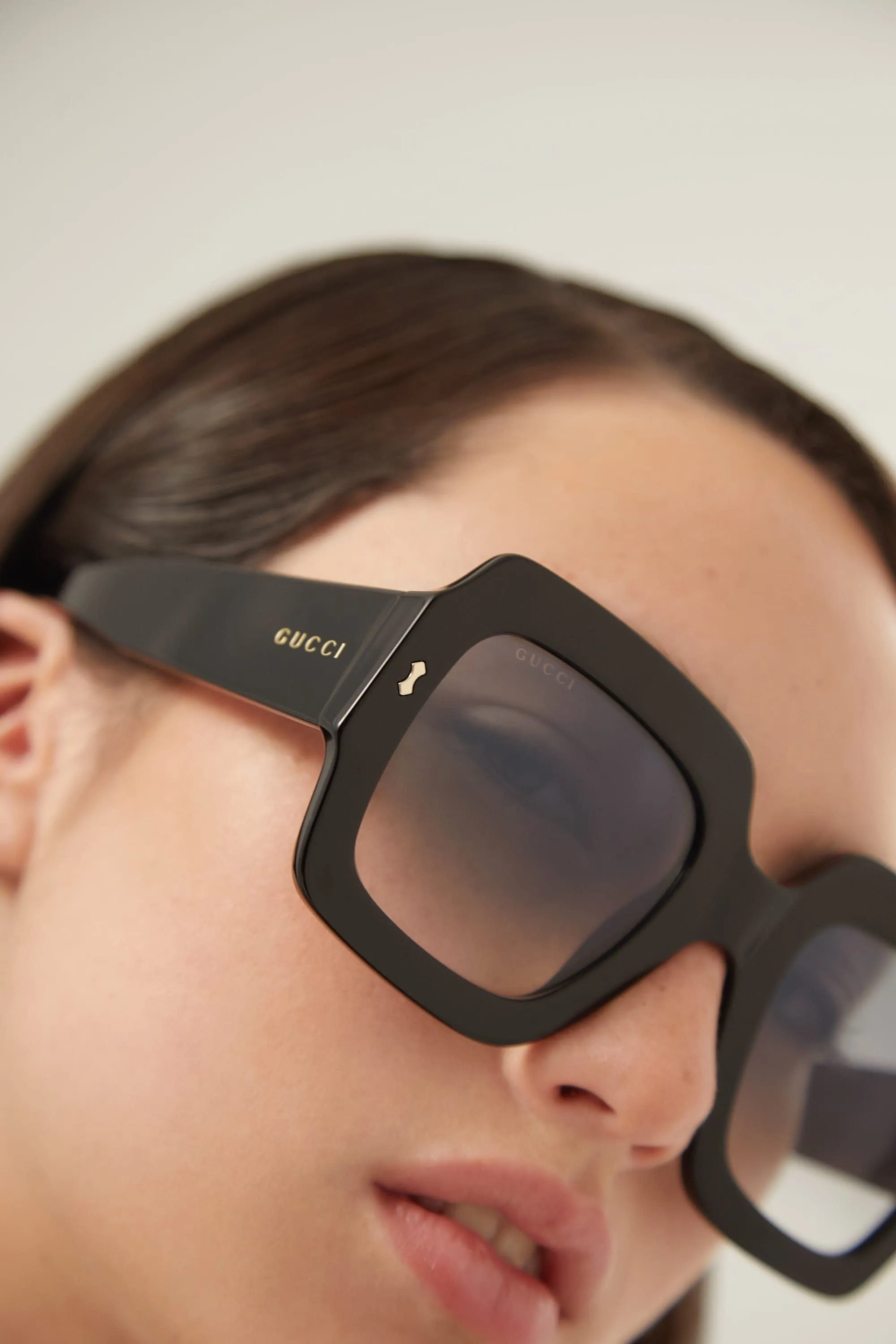 Gucci oversized squared sustainable black sunglasses