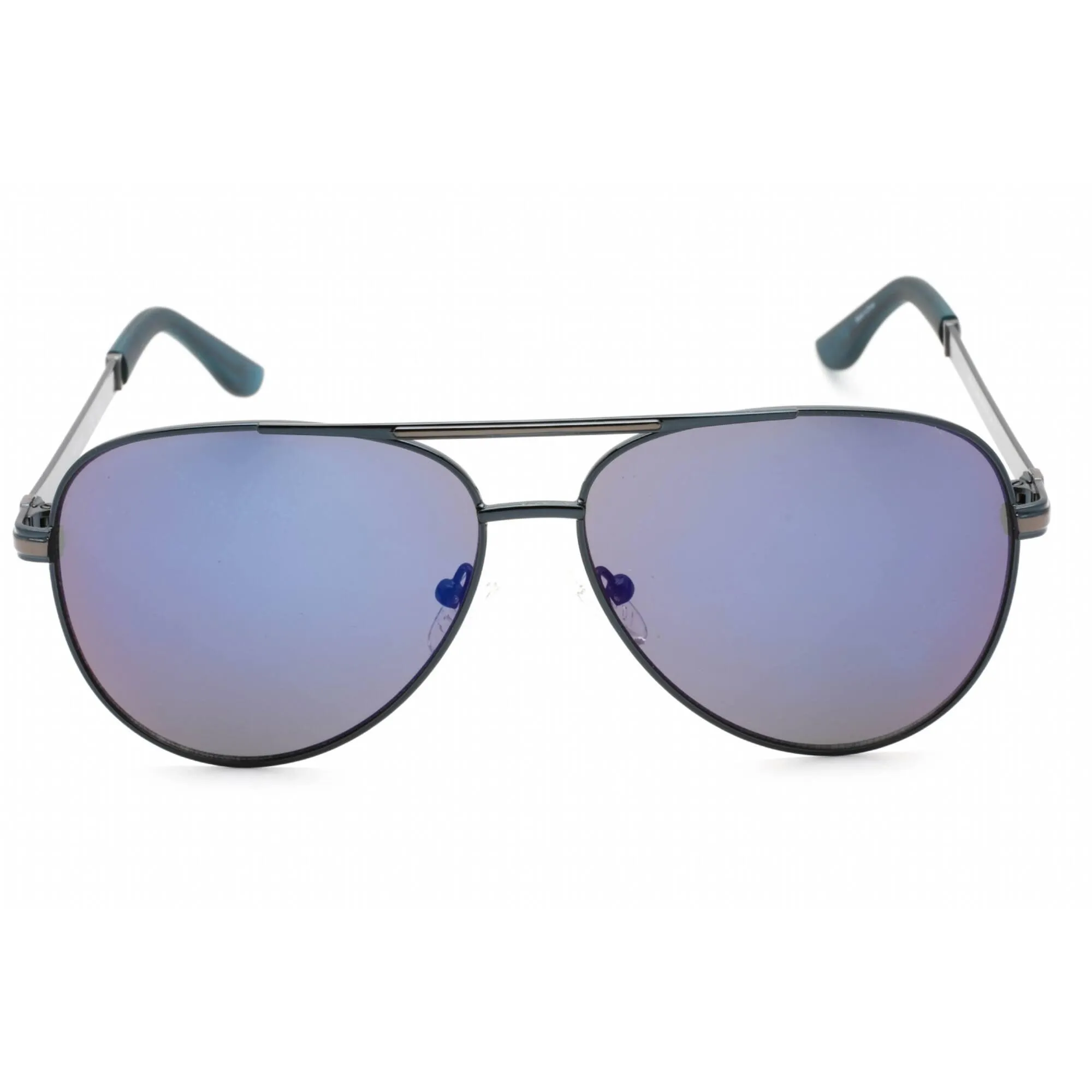 Guess Factory Men's Sunglasses - Shiny Blue Metal Frame Blue Mirror Lens | GF0173 90X