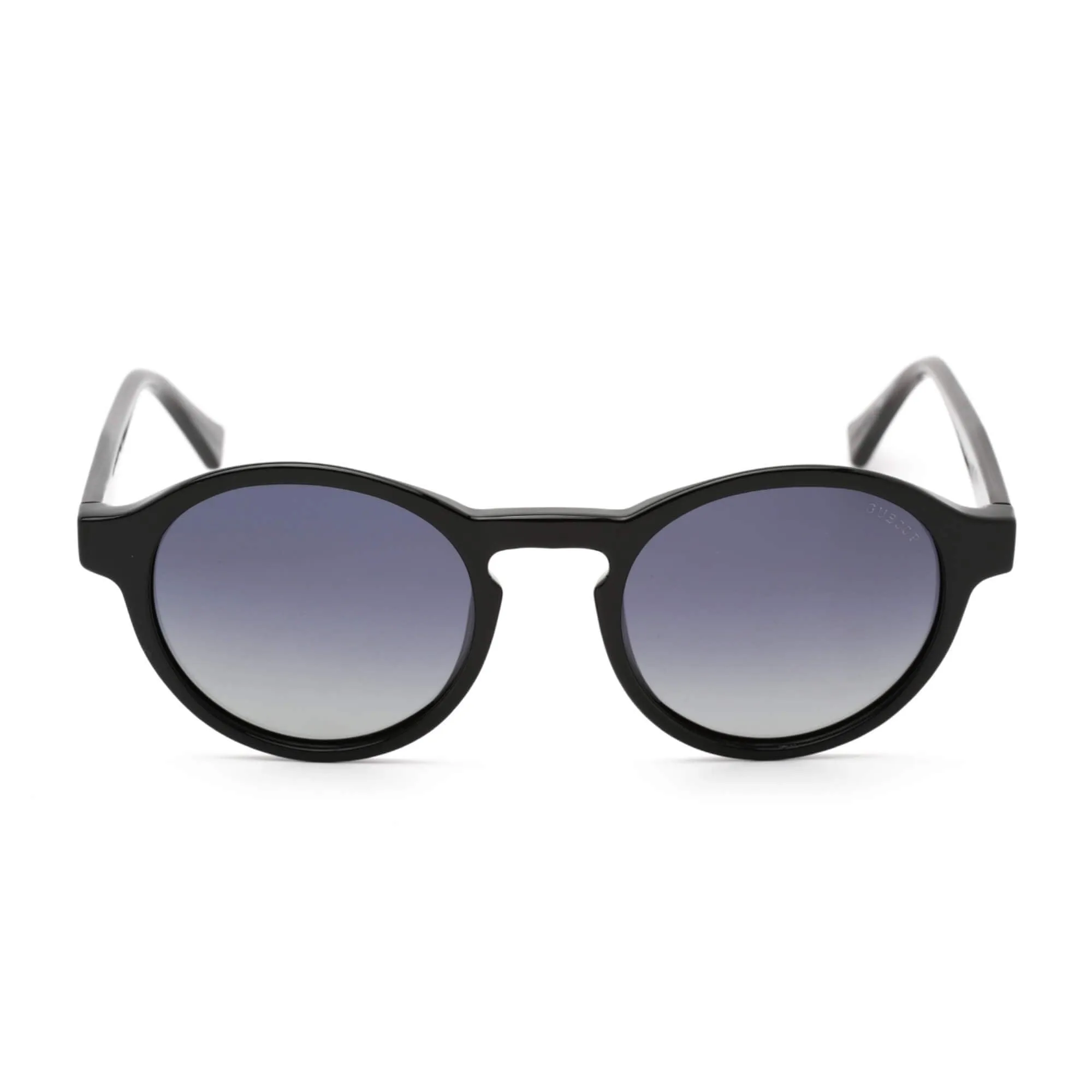 Guess Men's Sunglasses - Black Round Frame Dark Grey Polarized Lens | GU00049 01D