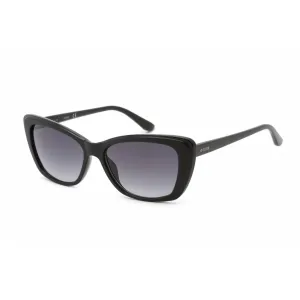 Guess Women's Sunglasses - Full Rim Matte Black Plastic Cat Eye Frame | GU7774 02B