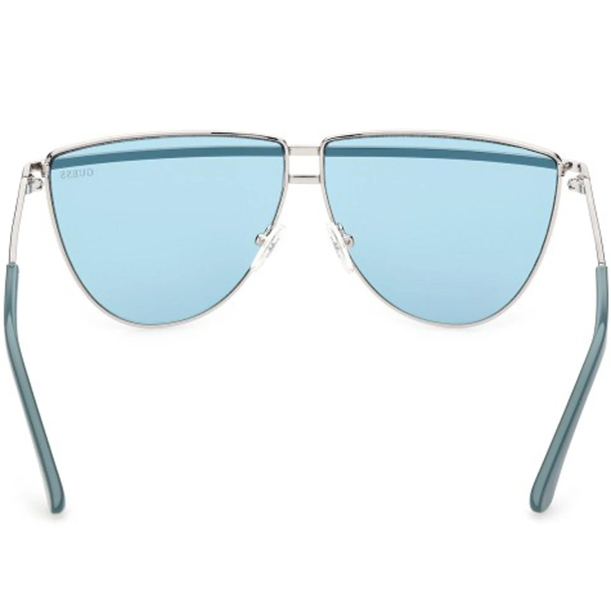 Guess Women's Sunglasses - Full Rim Silver and Blue Pilot Shape Frame | GU7852 10V