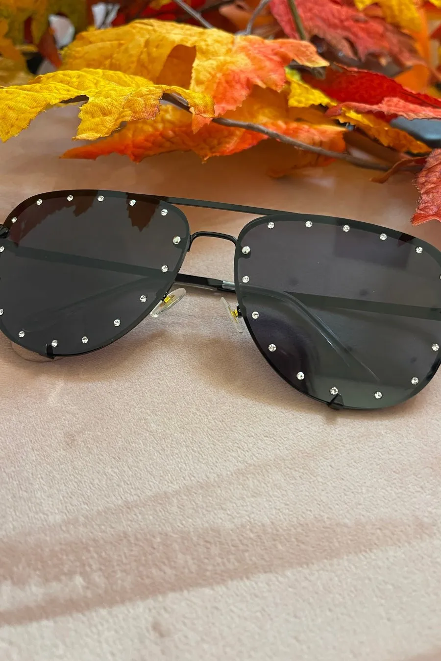 Hollywood Studded Aviator Sunglasses