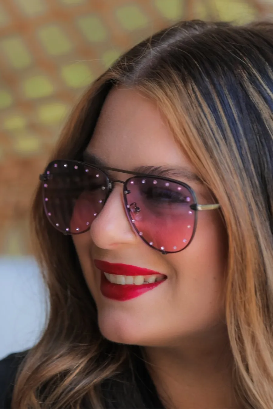 Hollywood Studded Aviator Sunglasses