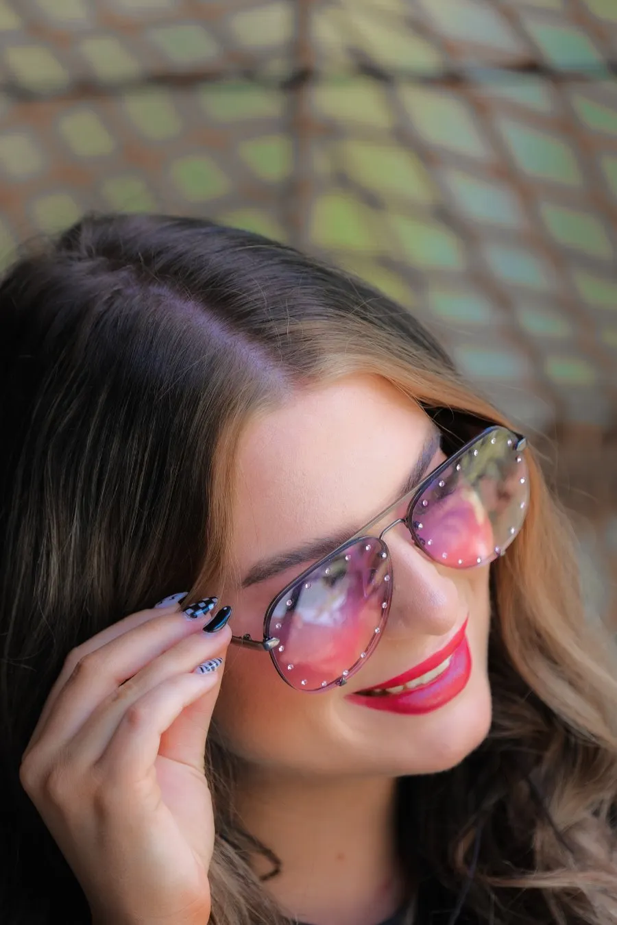 Hollywood Studded Aviator Sunglasses