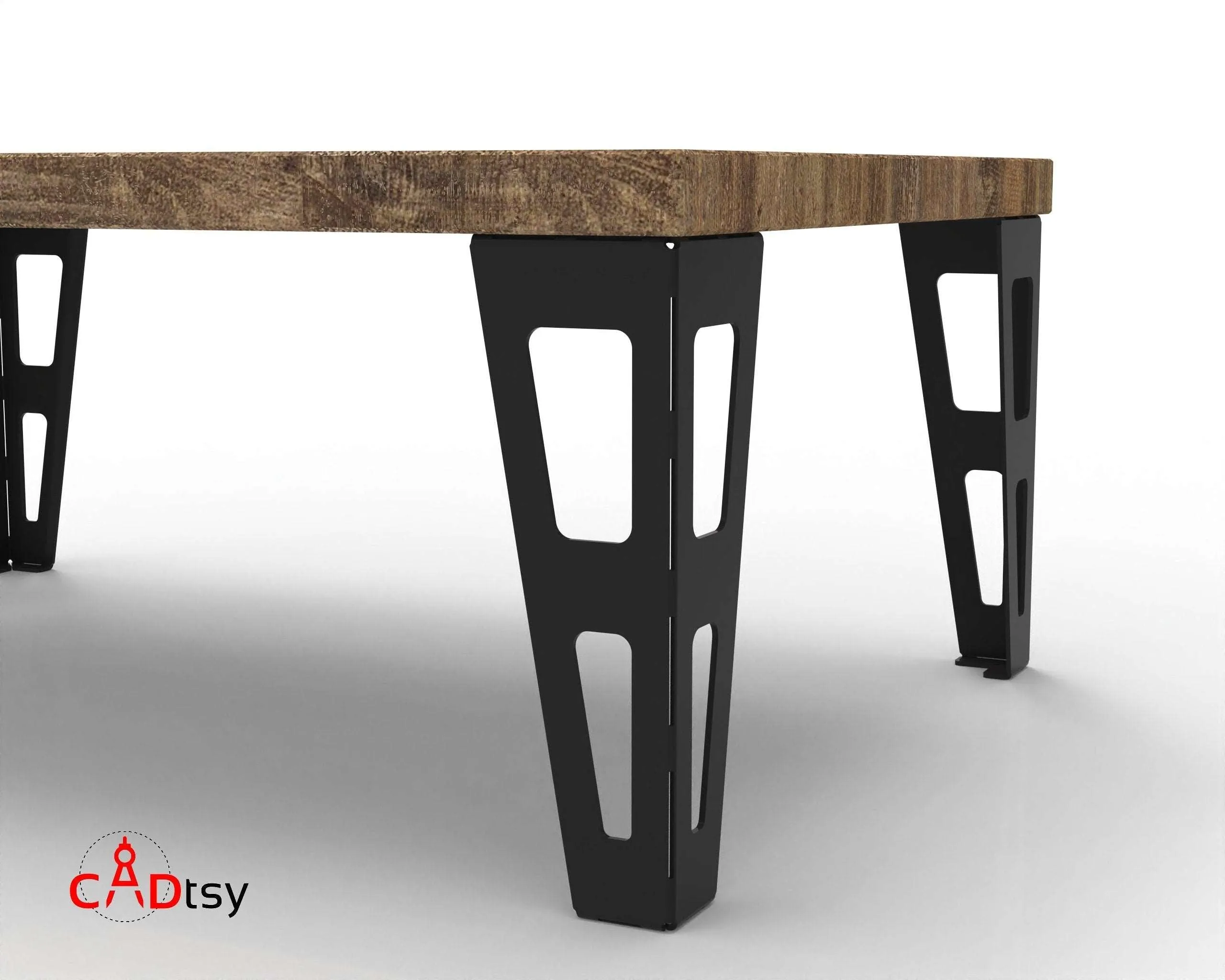 Industrial Coffee Table Leg DXF/SVG Files - CNC Plasma/Laser Cutting, 305/510 mm Heights