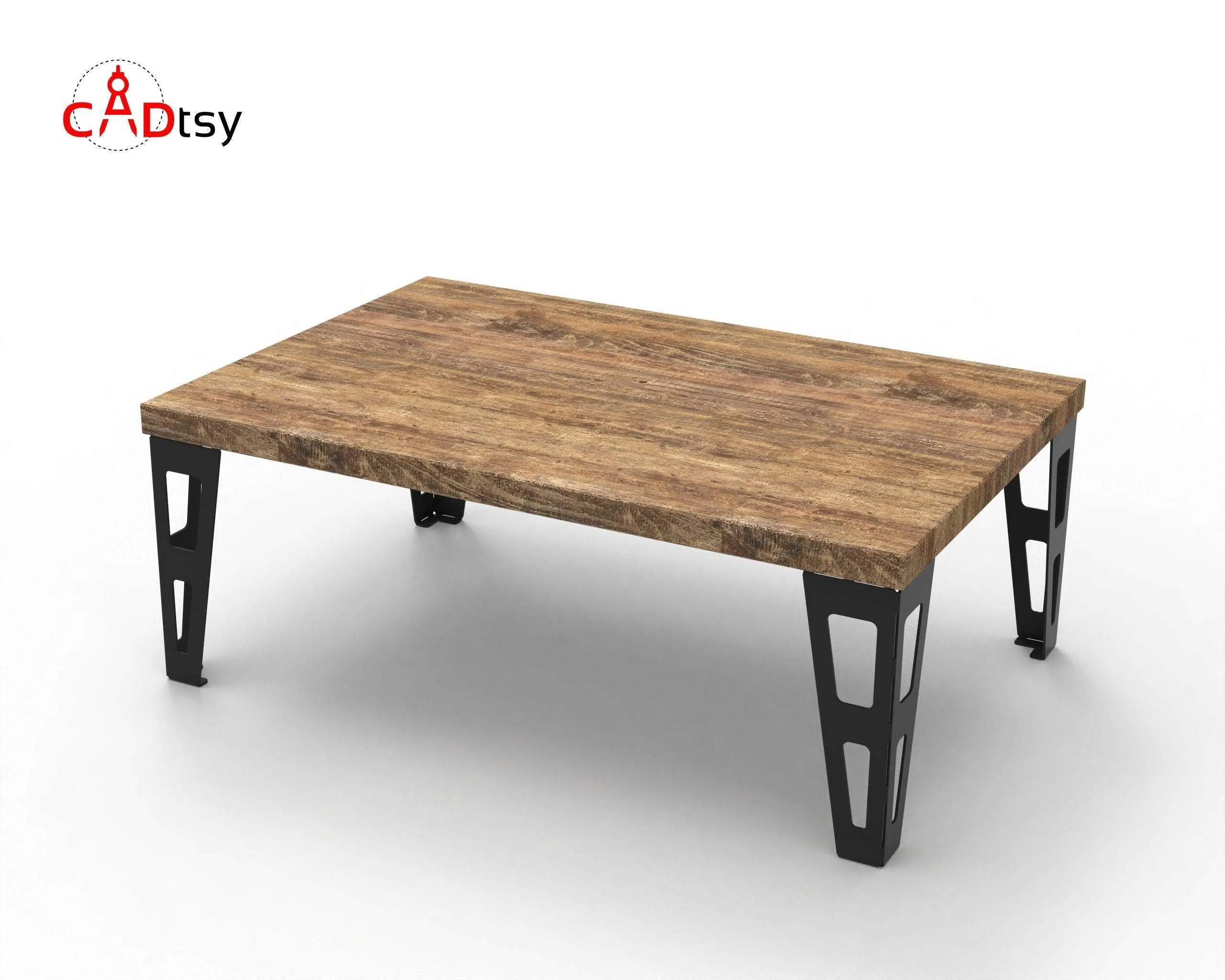 Industrial Coffee Table Leg DXF/SVG Files - CNC Plasma/Laser Cutting, 305/510 mm Heights