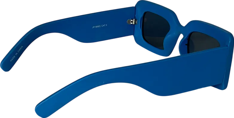 Jeepers peepers Blue Rectangle Frames With Smoke Lens One Size