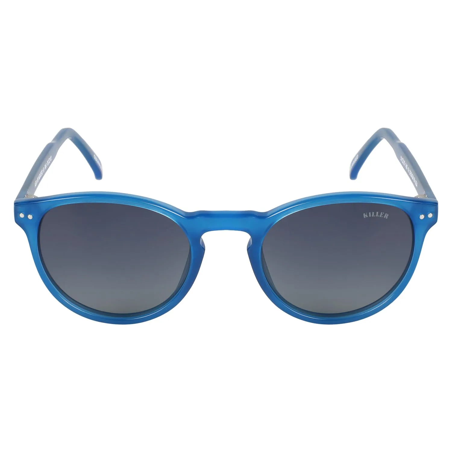 KILLER Women Sunglass - Round Shaped Polycarbonate Lens Sunglasses For Women & Girls, Color - Frame - Blue, Lens - Grey